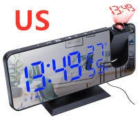 Multifunctional Radio Projection Alarm Clock with adjustable brightness and USB charging port