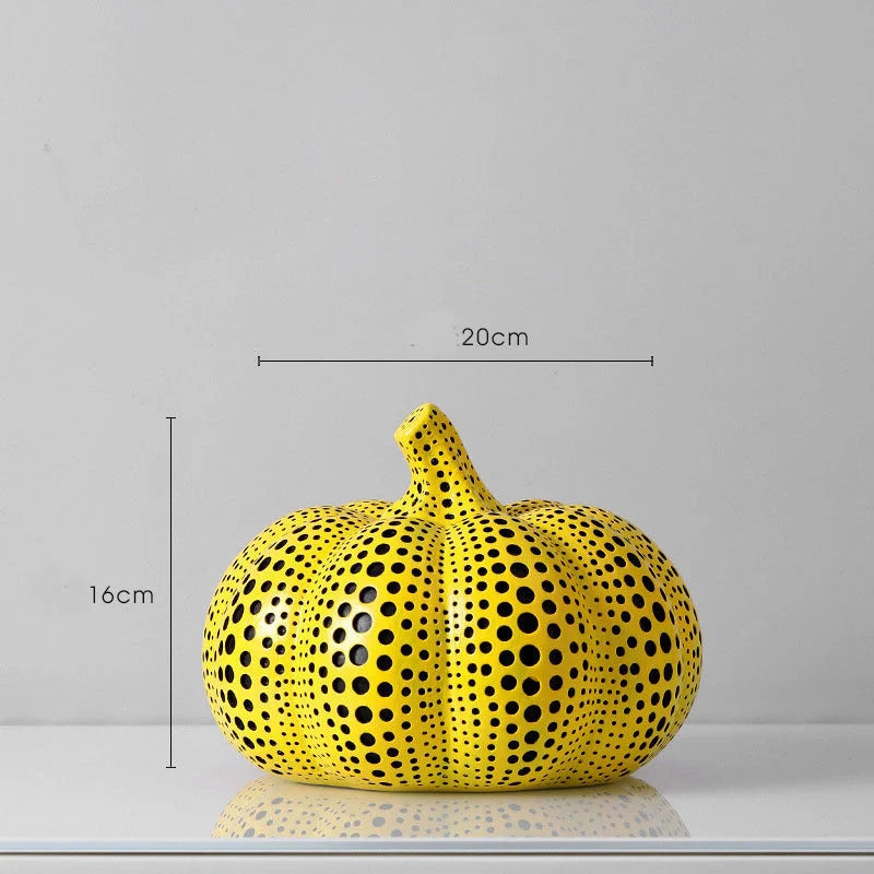Retro resin pumpkin dot ornaments for home and office decor