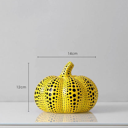 Retro resin pumpkin dot ornaments for home and office decor