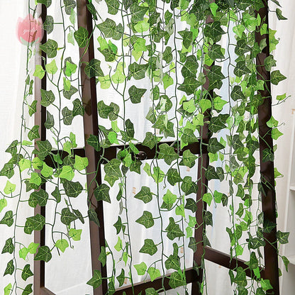 Premium silk artificial hanging plant decor with lifelike green leaves and vines, perfect for home, wedding, party, bathroom, and garden decoration