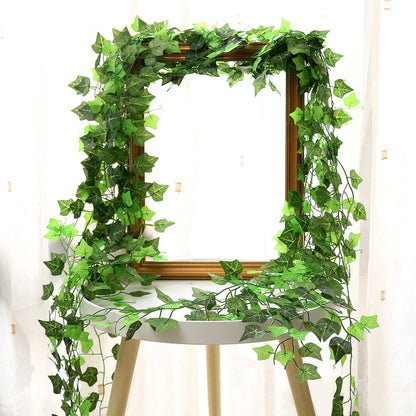 Premium silk artificial hanging plant decor with lifelike green leaves and vines, perfect for home, wedding, party, bathroom, and garden decoration