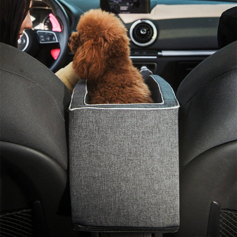 Cozy Car Pet Bed with adjustable pillow and secure attachment system for comfortable pet travel