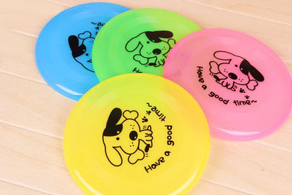 Yellow silicone flying saucer dog toy with 20cm diameter disc shape for canine coordination training