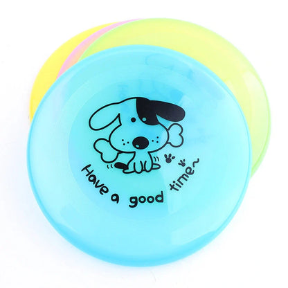 Yellow silicone flying saucer dog toy with 20cm diameter disc shape for canine coordination training