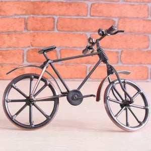 Bronze electroplated bicycle model ornament with abstract design