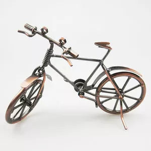 Bronze electroplated bicycle model ornament with abstract design