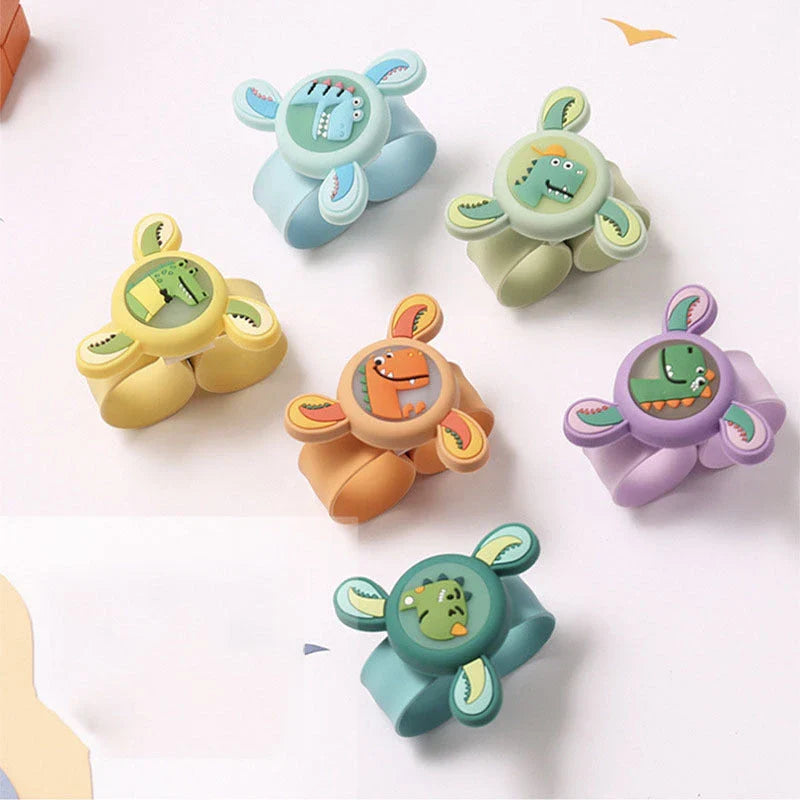 Colorful rotating mosquito repellent bracelet with glowing lights for kids' outdoor protection