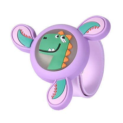 Colorful rotating mosquito repellent bracelet with glowing lights for kids' outdoor protection