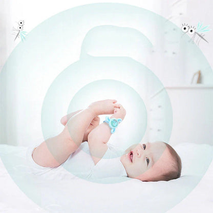 Colorful rotating mosquito repellent bracelet with glowing lights for kids' outdoor protection