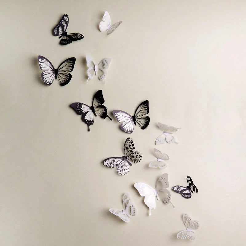 3D butterfly wall sticker with waterproof PVC material for durable home decor