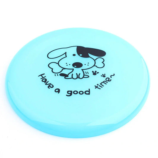 Yellow silicone flying saucer dog toy with 20cm diameter disc shape for canine coordination training