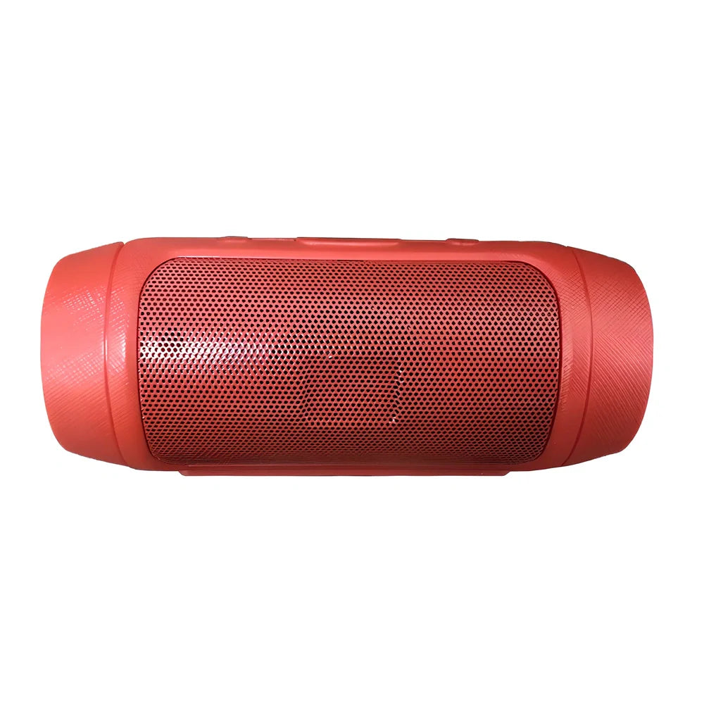 Compact blue Bluetooth speaker with USB charging port and card reader slot