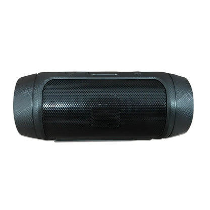 Compact blue Bluetooth speaker with USB charging port and card reader slot