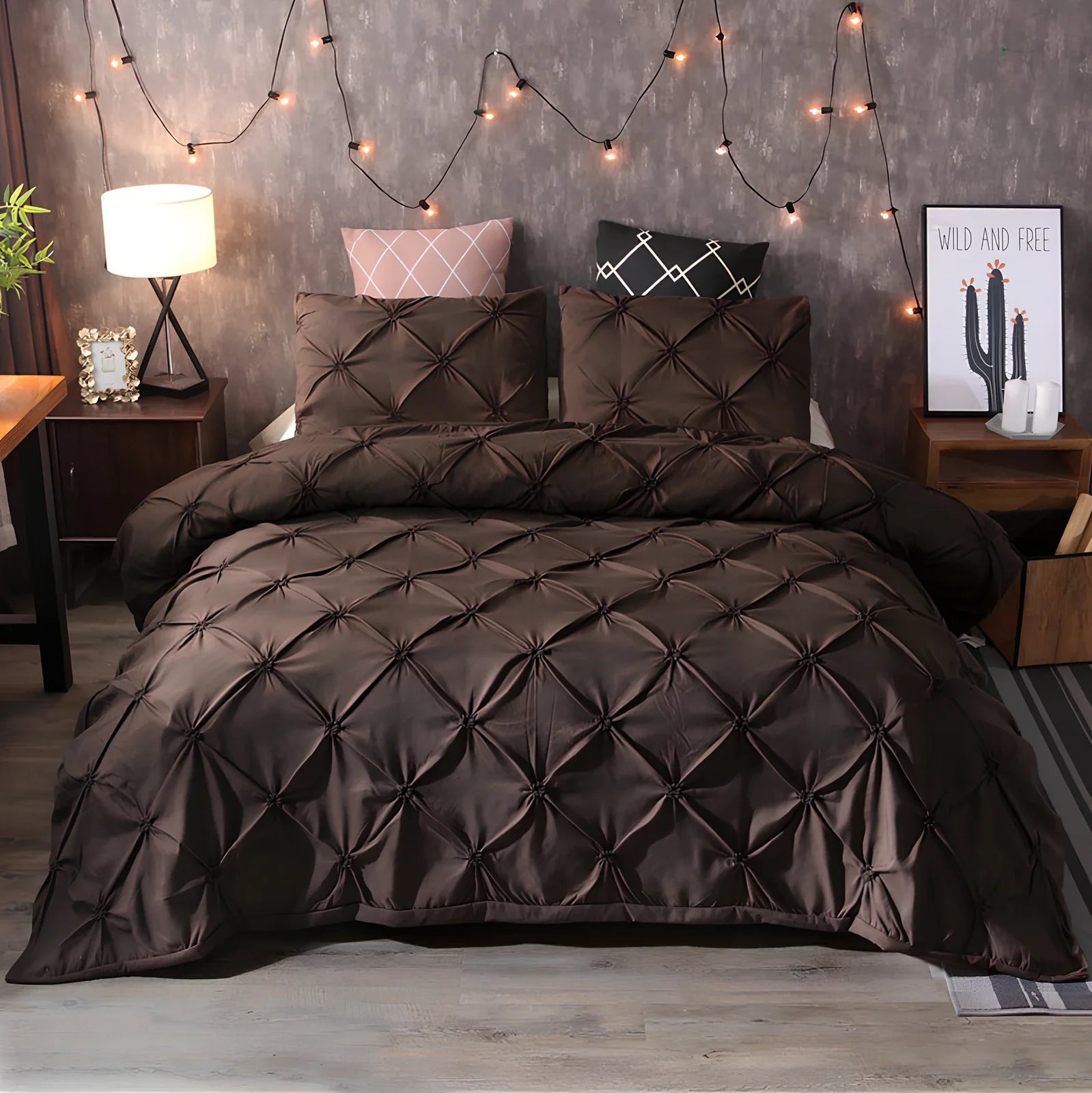 Craft Home Textiles polyester duvet cover with fern pattern in eight colour options across seven size variations