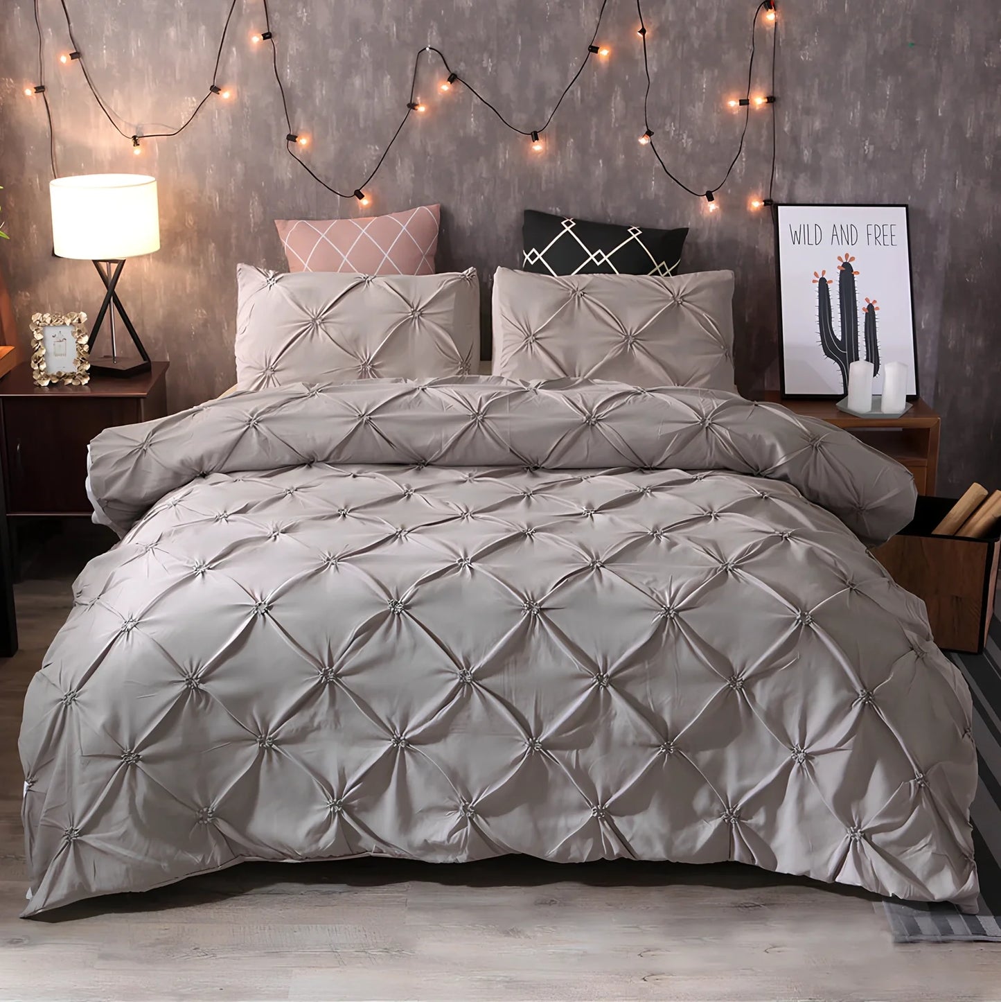 Craft Home Textiles polyester duvet cover with fern pattern in eight colour options across seven size variations