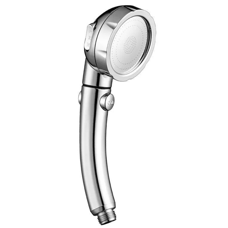 Blue ABS plastic handheld shower head with chrome-plated universal connector
