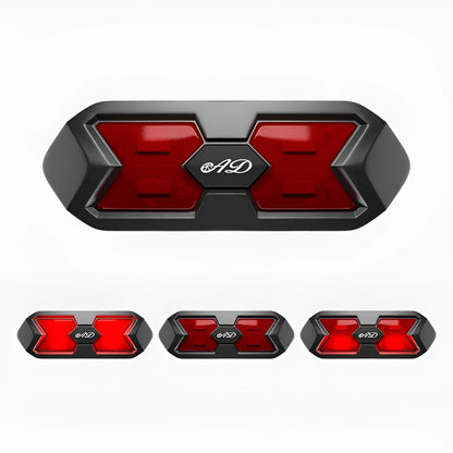 Black and red plastic tail box with smart taillight for electric motorcycle and battery car, waterproof, easy install