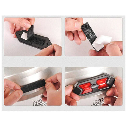 Black and red plastic tail box with smart taillight for electric motorcycle and battery car, waterproof, easy install