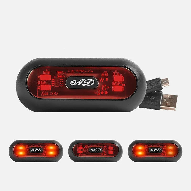 Black and red plastic tail box with smart taillight for electric motorcycle and battery car, waterproof, easy install