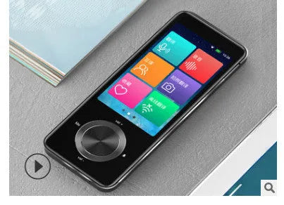 M9 Translator device in gold or silver grey with compact plastic design for group chat and photo translation