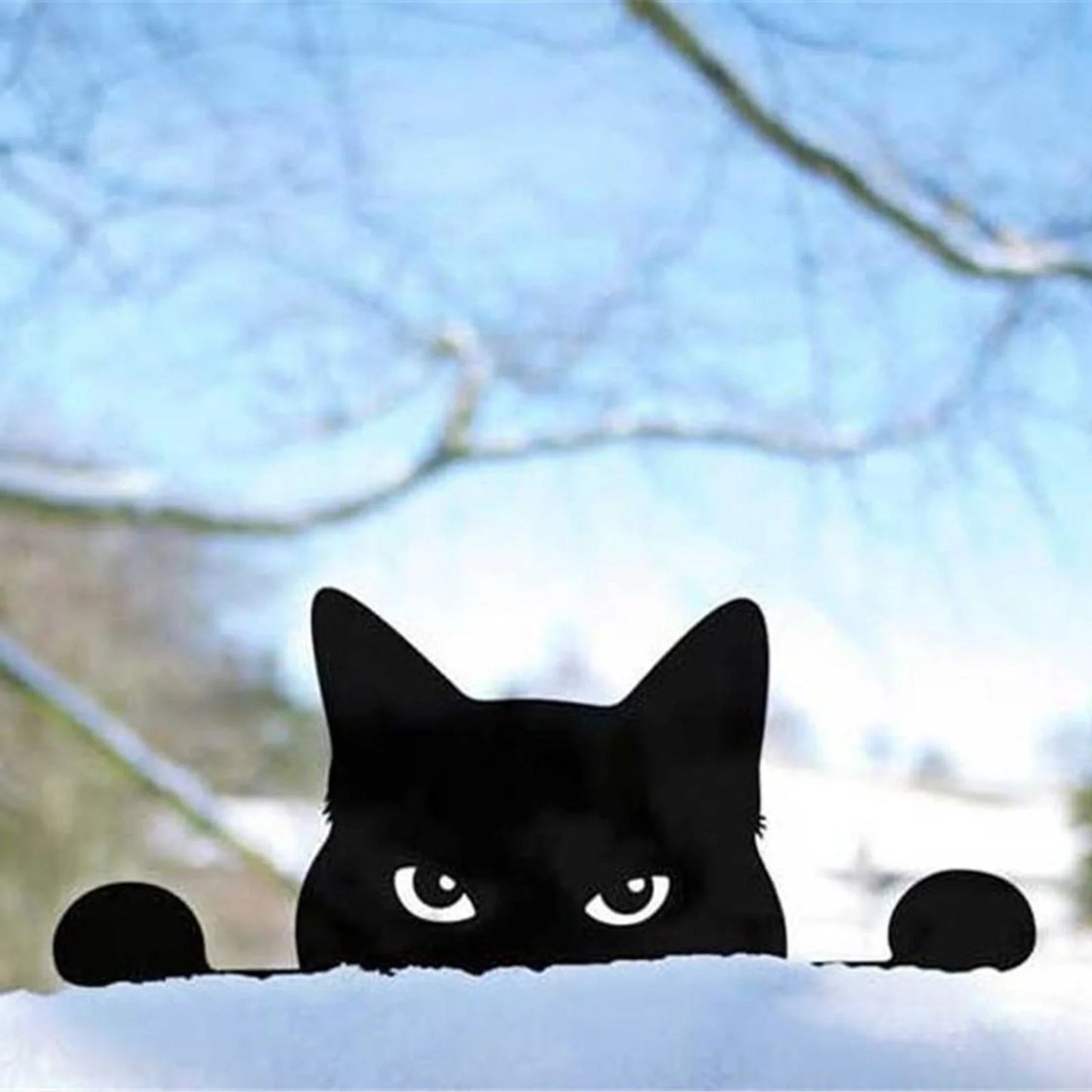 3D Black Cat Fence Outdoor Garden Decoration made of durable acrylic