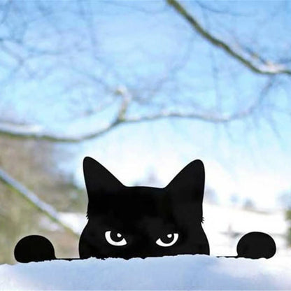 3D Black Cat Fence Outdoor Garden Decoration made of durable acrylic