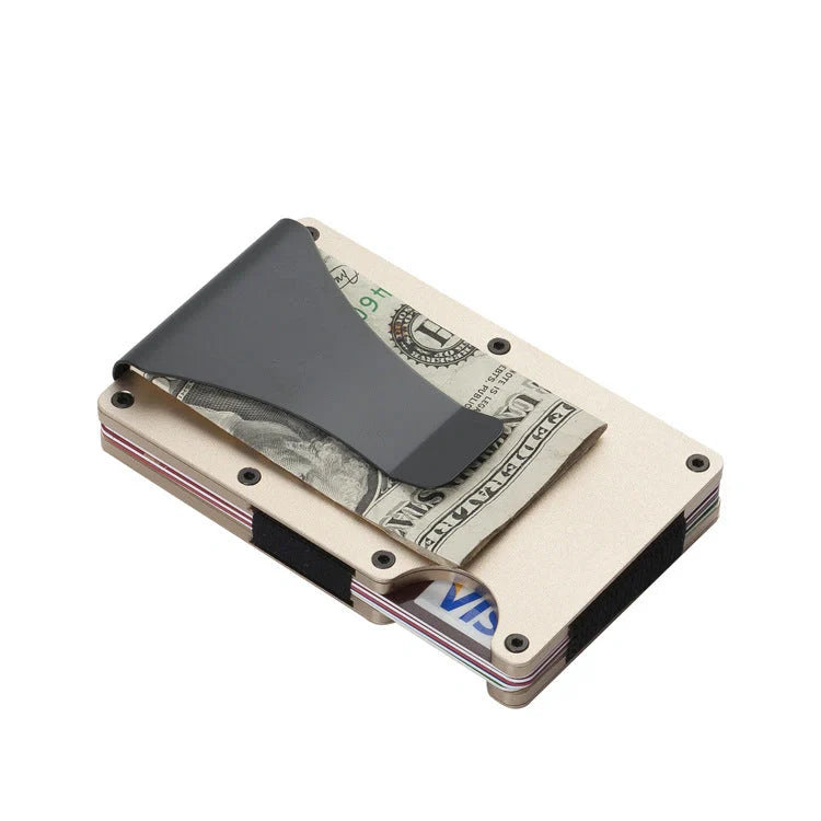 Sleek carbon fiber and aluminum alloy card holder for minimalist wallet enthusiasts