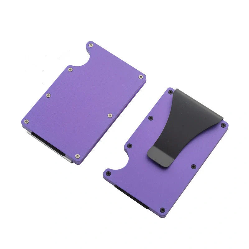 Sleek carbon fiber and aluminum alloy card holder for minimalist wallet enthusiasts
