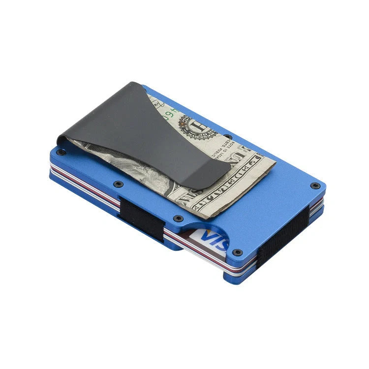 Sleek carbon fiber and aluminum alloy card holder for minimalist wallet enthusiasts