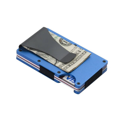 Sleek carbon fiber and aluminum alloy card holder for minimalist wallet enthusiasts