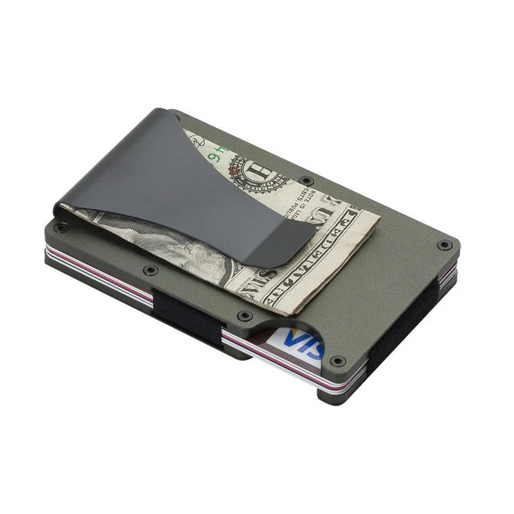 Sleek carbon fiber and aluminum alloy card holder for minimalist wallet enthusiasts