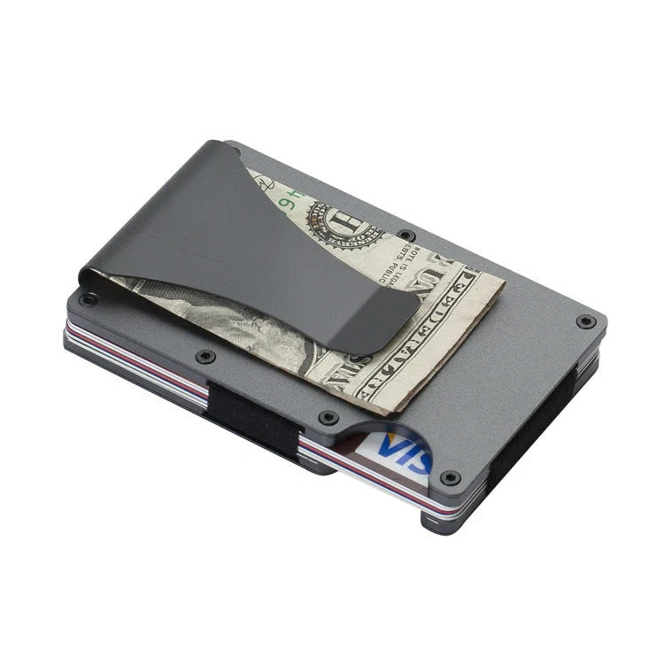 Sleek carbon fiber and aluminum alloy card holder for minimalist wallet enthusiasts