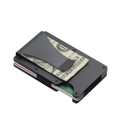 Sleek carbon fiber and aluminum alloy card holder for minimalist wallet enthusiasts