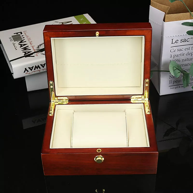 Custom wooden watch and jewelry box with gloss paint finish, dimensions 18*13.5*8.5cm