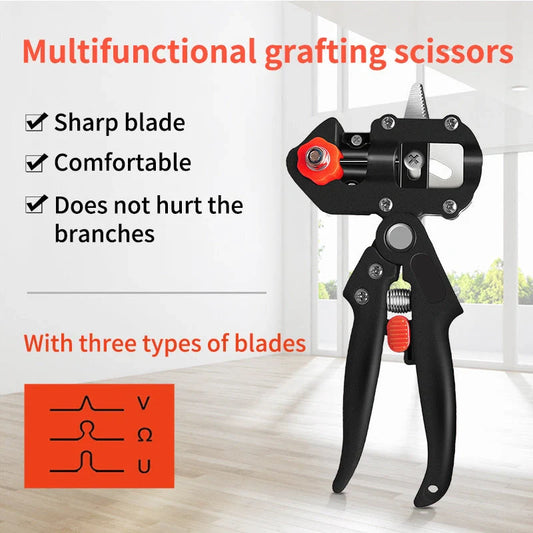 Grafting pruning shears for fruit tree seedlings with precision blade