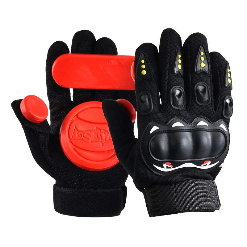 Downhill Skateboard Gloves with triple sliders for palm and finger protection