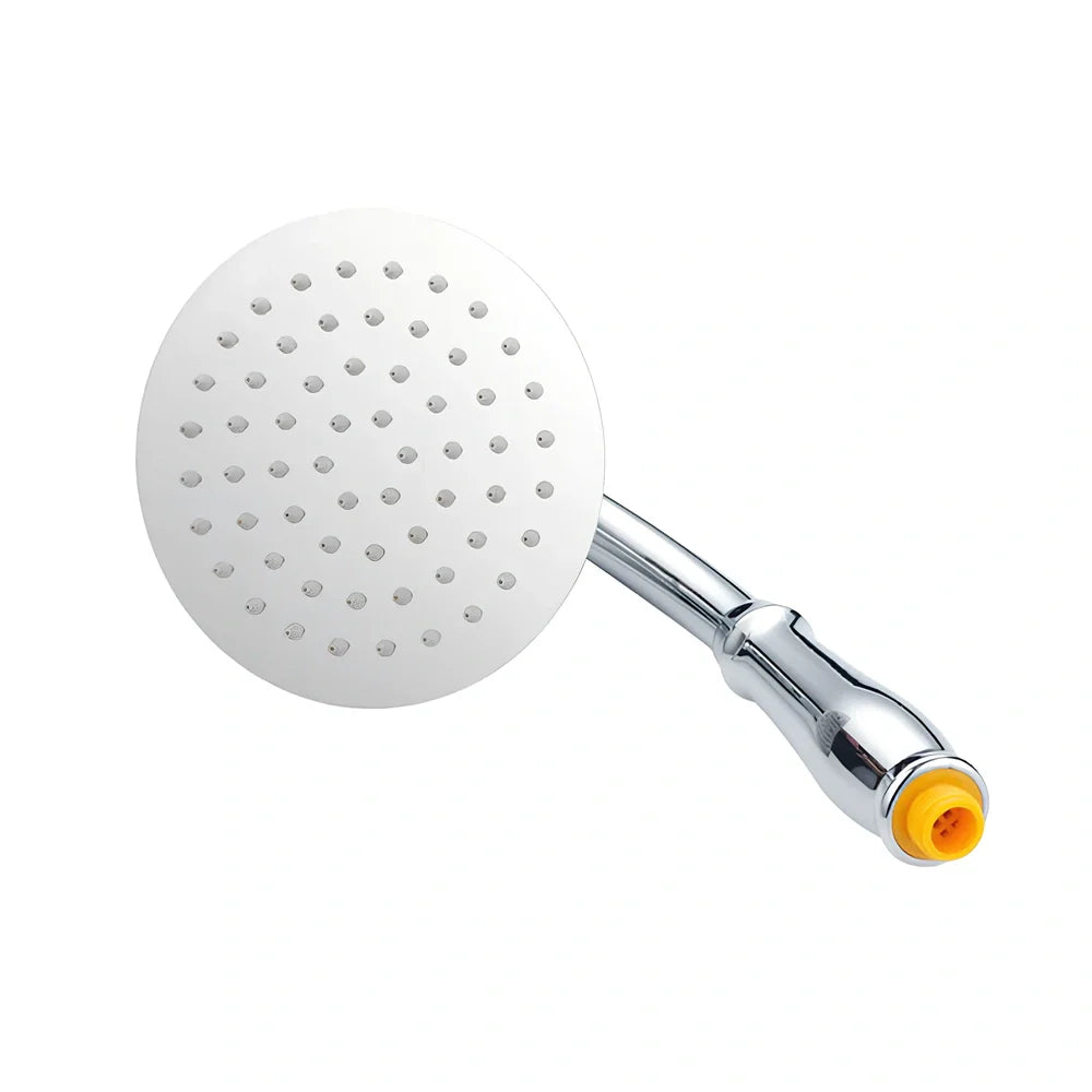 6-inch diameter pressurised shower head with universal UK fittings and ABS plastic construction
