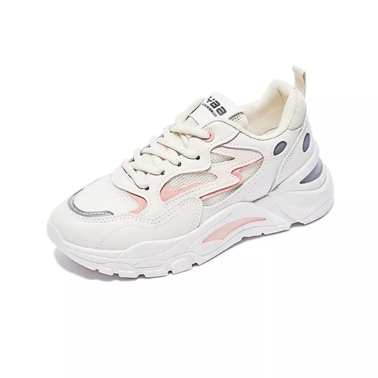 Daddy Shoes All-match Casual White Sports Women's Shoes in microfiber material