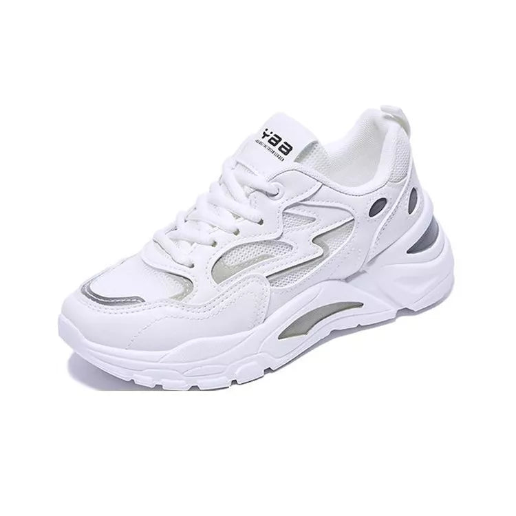 Daddy Shoes All-match Casual White Sports Women's Shoes in microfiber material