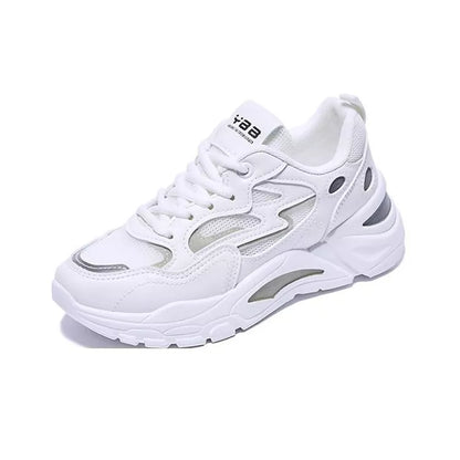 Daddy Shoes All-match Casual White Sports Women's Shoes in microfiber material