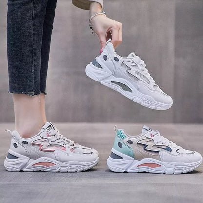 Daddy Shoes All-match Casual White Sports Women's Shoes in microfiber material