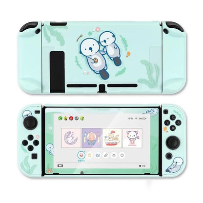 Sea Otter flexible silicone protective shell fitted on a black Nintendo Switch Lite console.