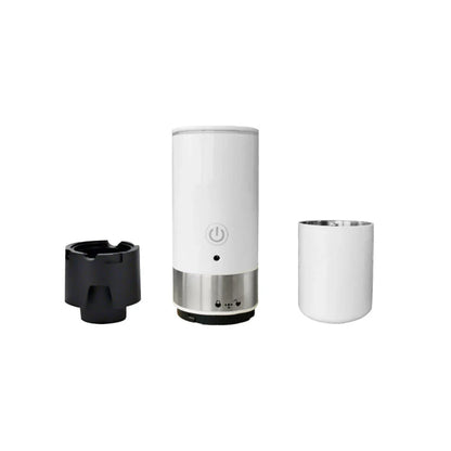 Compact fully automatic coffee maker with portable and versatile design for brewing premium coffee on the go