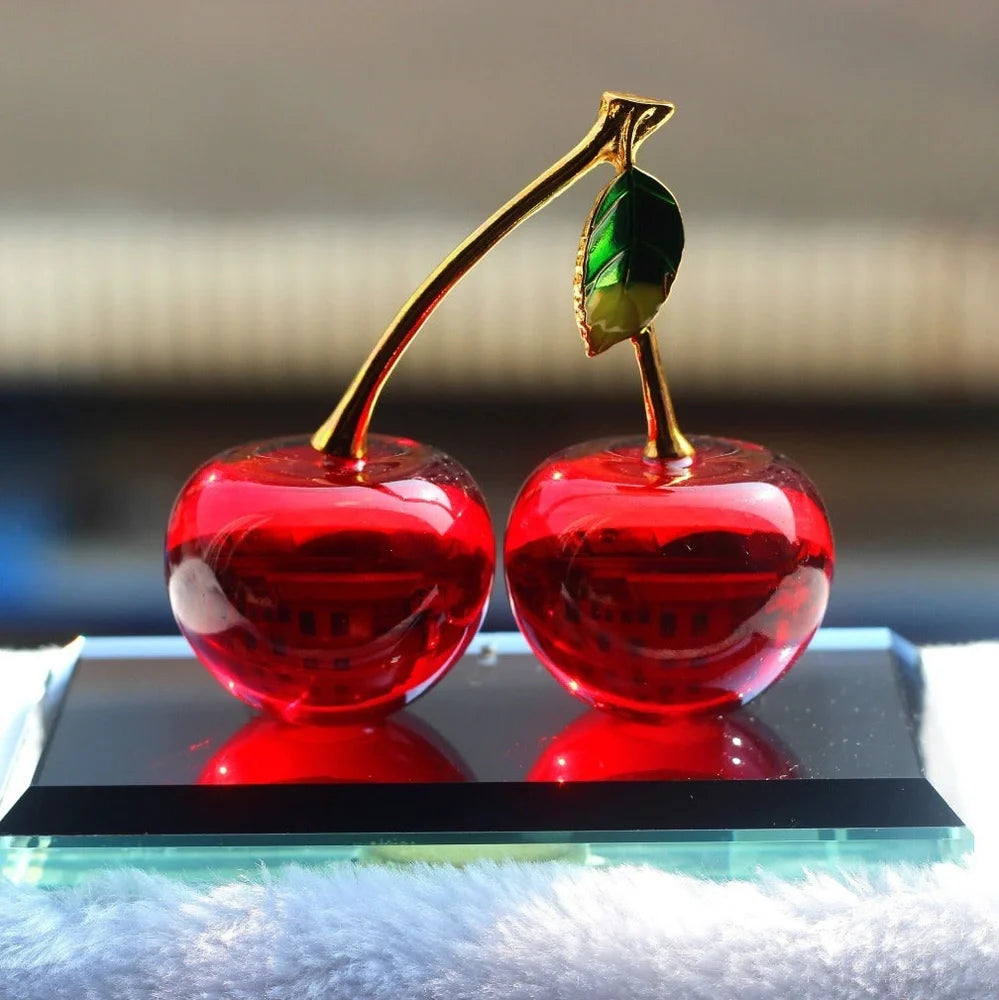K9 crystal car ornament with polishing surface in green, red, or yellow colour, measuring 100x120x30mm
