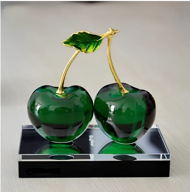 K9 crystal car ornament with polishing surface in green, red, or yellow colour, measuring 100x120x30mm