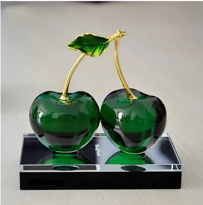 K9 crystal car ornament with polishing surface in green, red, or yellow colour, measuring 100x120x30mm