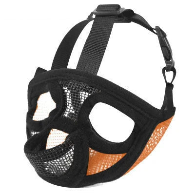 Breathable dog muzzle for small to medium-sized breeds like French Bulldogs, available in various colors and sizes