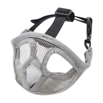 Breathable dog muzzle for small to medium-sized breeds like French Bulldogs, available in various colors and sizes