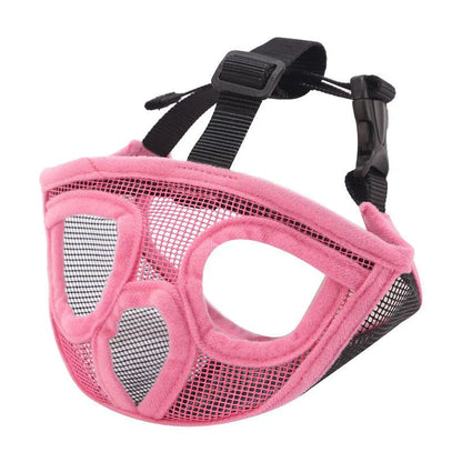 Breathable dog muzzle for small to medium-sized breeds like French Bulldogs, available in various colors and sizes