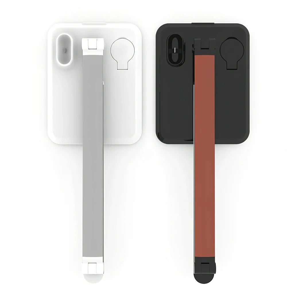 Black wireless charging desk lamp with 10W LED lighting and touch controls on wooden desk